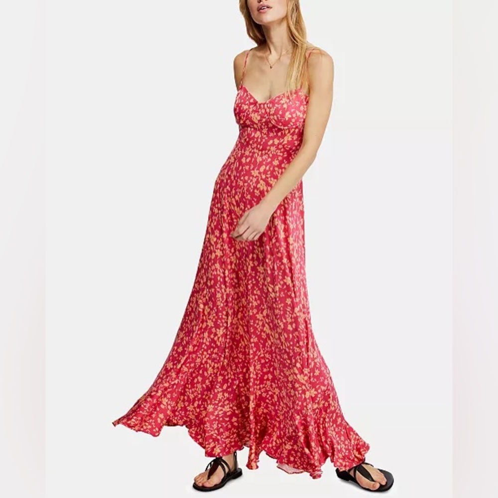 Free People Pink Floral Maxi Dress
